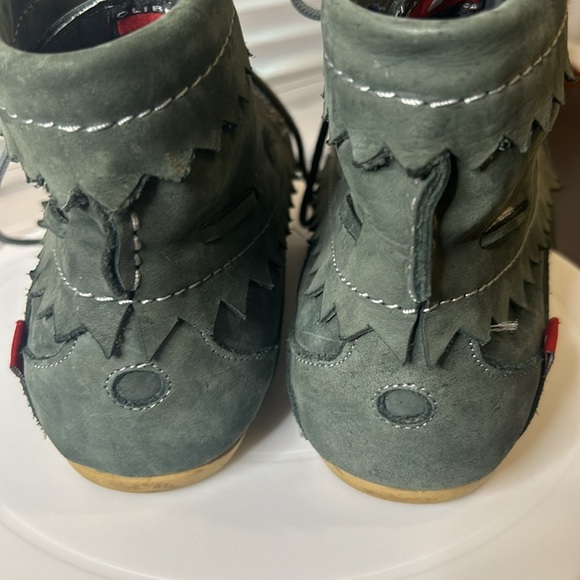 OLIBERTE Green Suede Hirari Moccasins Booties Made In Africa Women’s Size 39 - Picture 12 of 17